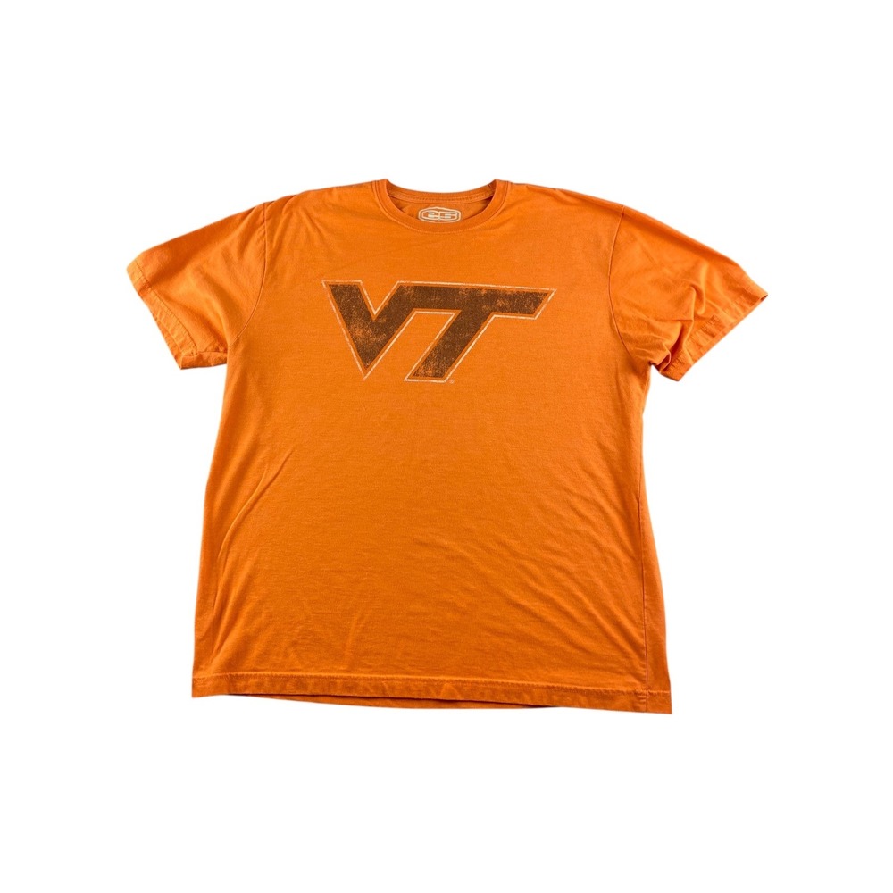 VT Virginia Tech Hokies Orange T Shirt X Large Cotton Polyester Graphic Tee